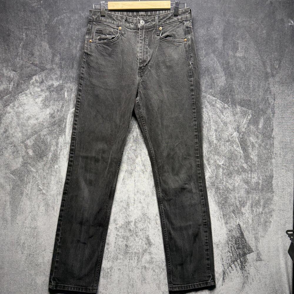 H&M Jeans Womens 6 Gray High Rise Straight Denim Charcoal Wash Pockets Stretch